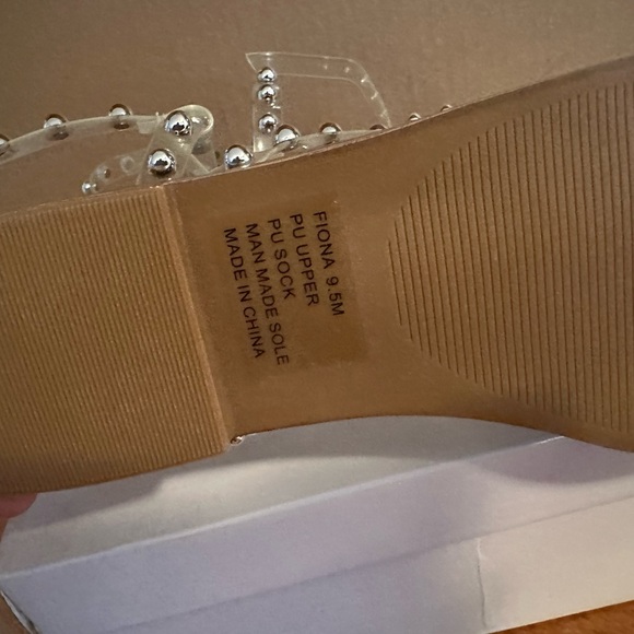 Madden Girl 9.5 Clear Studded Sandals - Picture 7 of 8